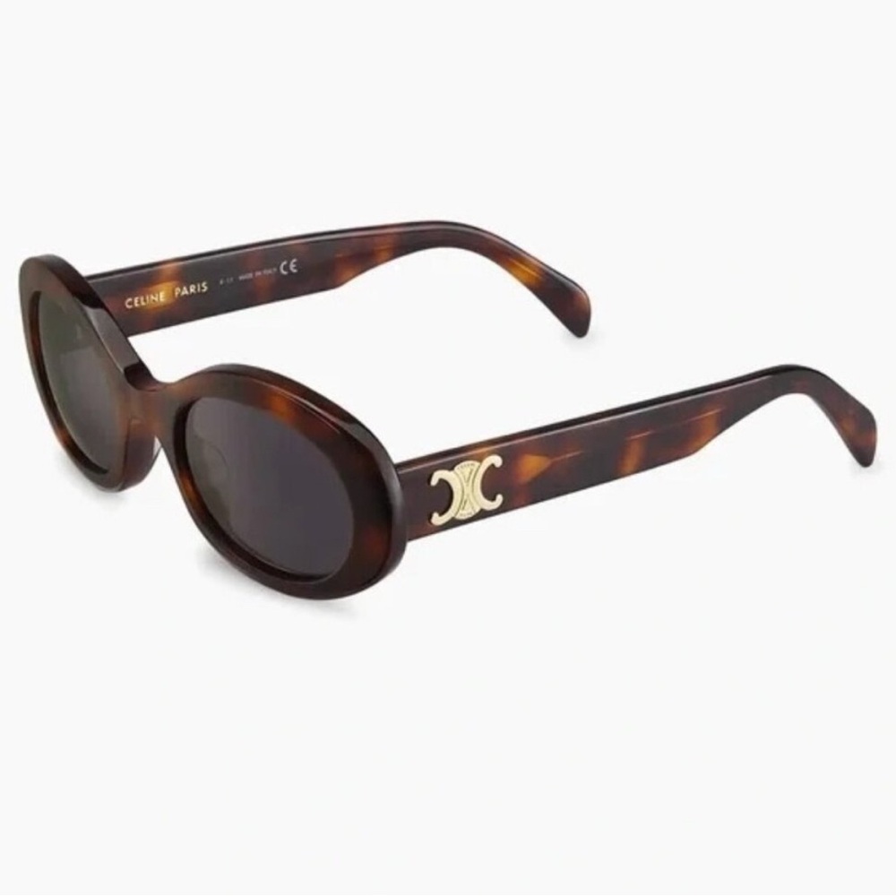 Celine Triomphe Logo Oval Acetate Sunglasses